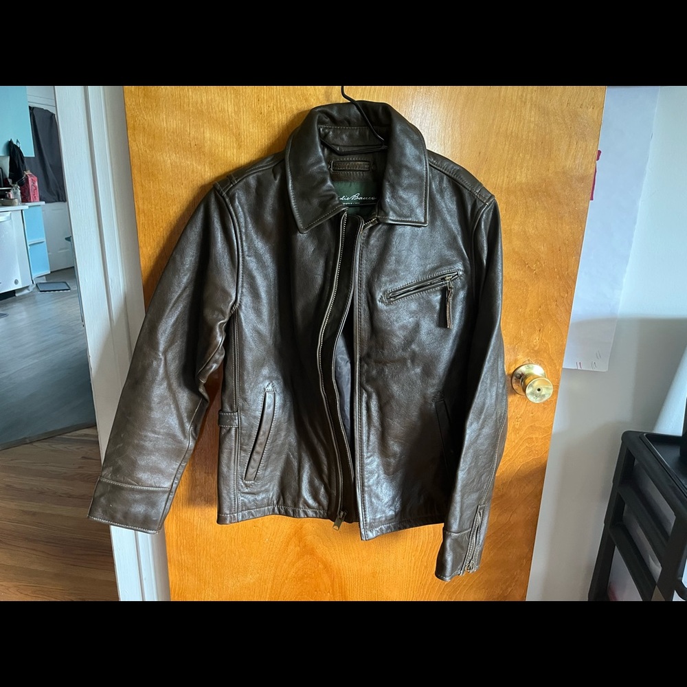 Vintage Eddie Bauer brown leather jacket